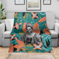 Maya Angelou Blanket Inspirational Quote Design Vibrant Teal and Orange Leaf Motif - African Pride