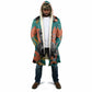 Maya Angelou Cloak Inspirational Quote Design Vibrant Teal and Orange Leaf Motif - African Pride