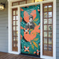 Maya Angelou Door Cover Inspirational Quote Design Vibrant Teal and Orange Leaf Motif - African Pride