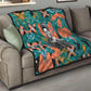 Maya Angelou Quilt Inspirational Quote Design Vibrant Teal and Orange Leaf Motif - African Pride
