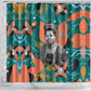 Maya Angelou Shower Curtain Inspirational Quote Design Vibrant Teal and Orange Leaf Motif - African Pride