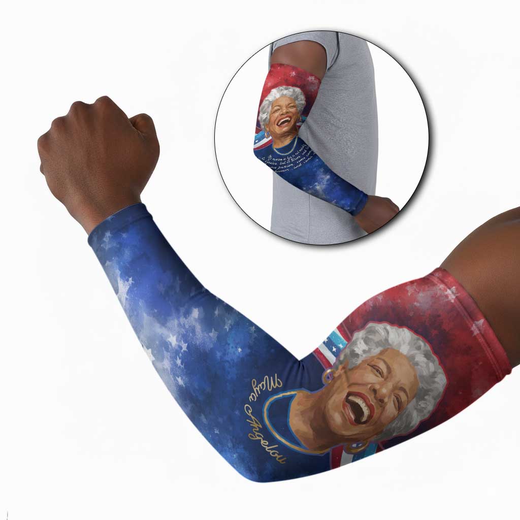 Maya Angelou Arm Sleeves Inspirational Life Mission Quote Celebration of Joy Passion and Compassion - African Pride