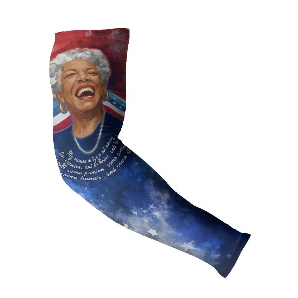 Maya Angelou Arm Sleeves Inspirational Life Mission Quote Celebration of Joy Passion and Compassion - African Pride