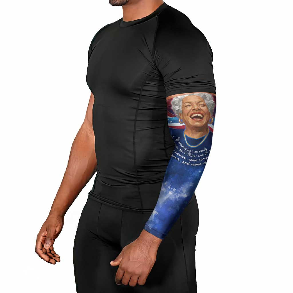 Maya Angelou Arm Sleeves Inspirational Life Mission Quote Celebration of Joy Passion and Compassion - African Pride