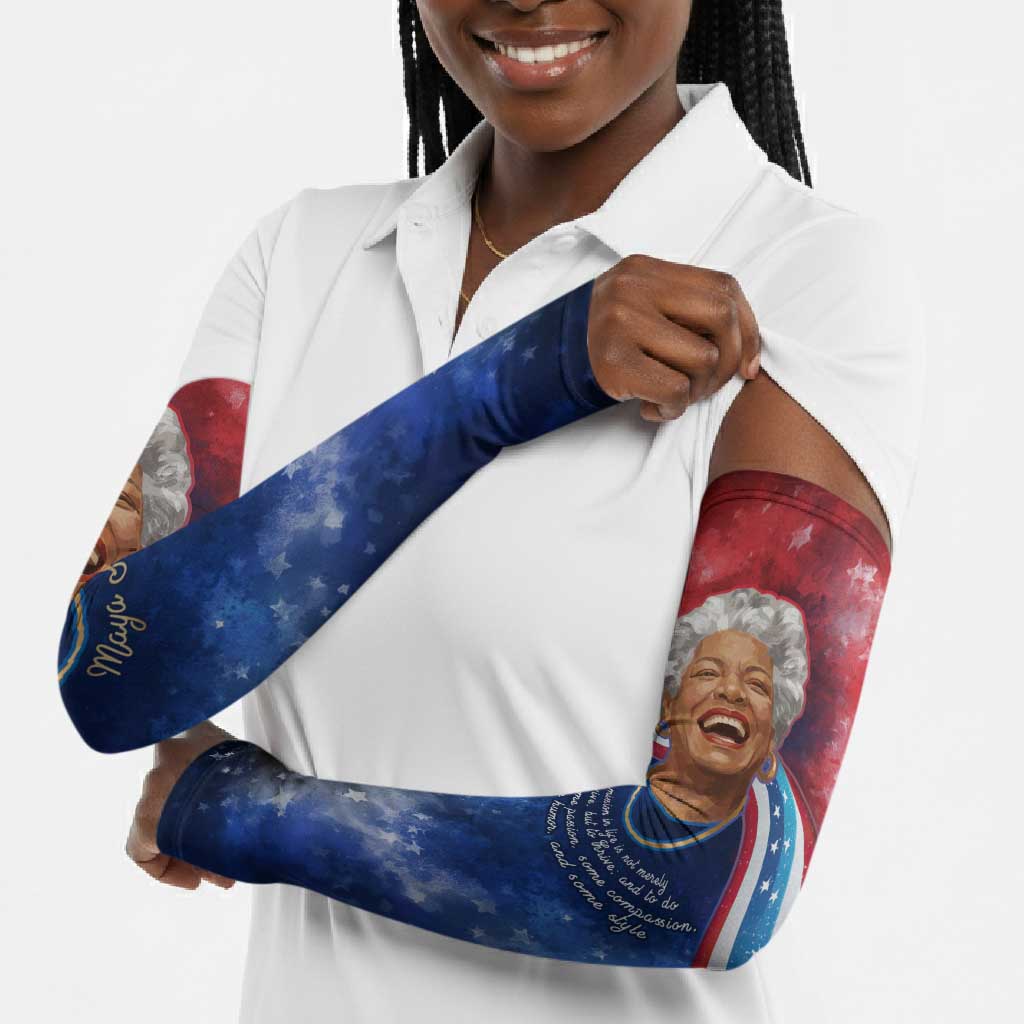 Maya Angelou Arm Sleeves Inspirational Life Mission Quote Celebration of Joy Passion and Compassion - African Pride