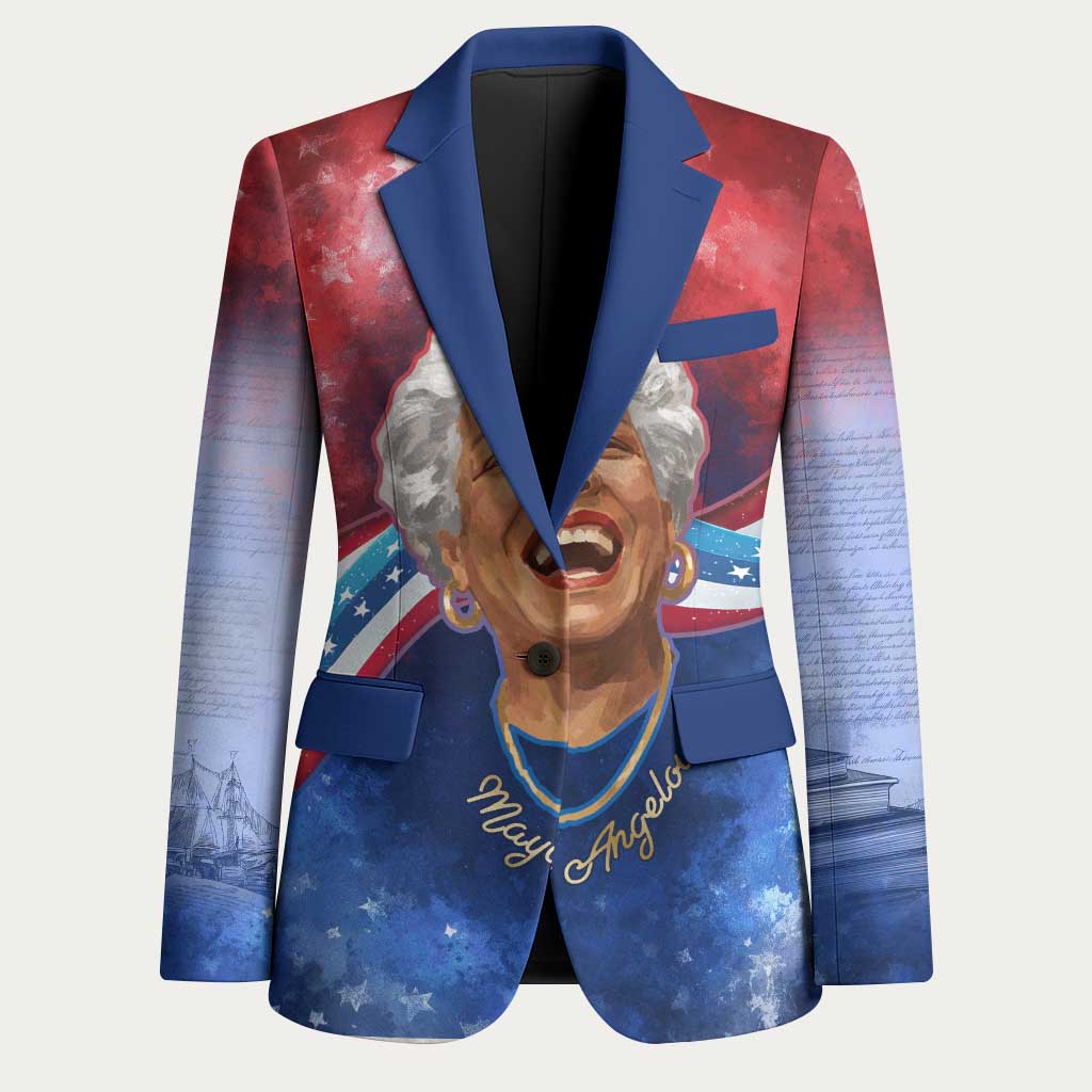 Maya Angelou Blazer Inspirational Life Mission Quote Celebration of Joy Passion and Compassion - African Pride
