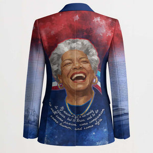 Maya Angelou Blazer Inspirational Life Mission Quote Celebration of Joy Passion and Compassion - African Pride