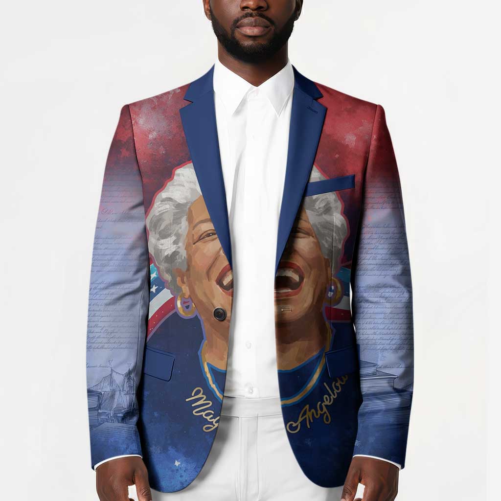 Maya Angelou Blazer Inspirational Life Mission Quote Celebration of Joy Passion and Compassion - African Pride