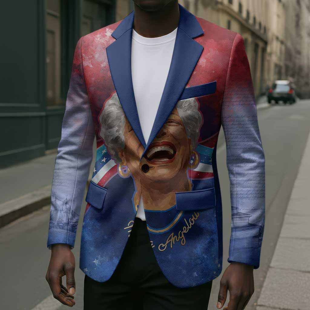 Maya Angelou Blazer Inspirational Life Mission Quote Celebration of Joy Passion and Compassion - African Pride