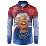 Maya Angelou Button Sweatshirt Inspirational Life Mission Quote Celebration of Joy Passion and Compassion
