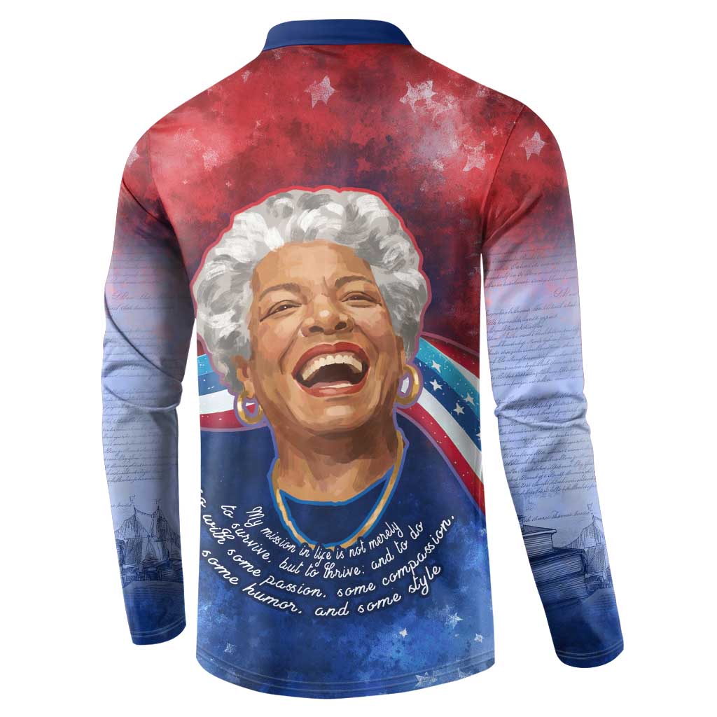 Maya Angelou Button Sweatshirt Inspirational Life Mission Quote Celebration of Joy Passion and Compassion