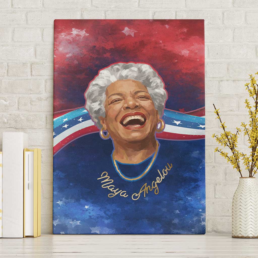 Maya Angelou Canvas Wall Art Inspirational Life Mission Quote Celebration of Joy Passion and Compassion - African Pride