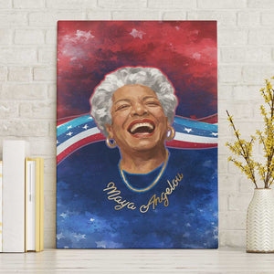 Maya Angelou Canvas Wall Art Inspirational Life Mission Quote Celebration of Joy Passion and Compassion - African Pride