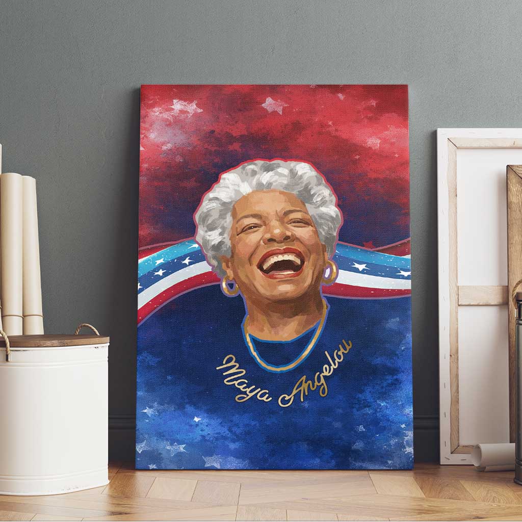 Maya Angelou Canvas Wall Art Inspirational Life Mission Quote Celebration of Joy Passion and Compassion - African Pride