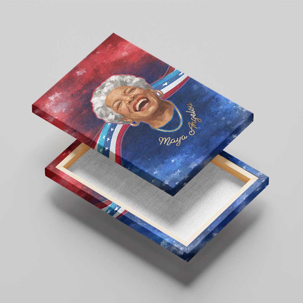 Maya Angelou Canvas Wall Art Inspirational Life Mission Quote Celebration of Joy Passion and Compassion - African Pride