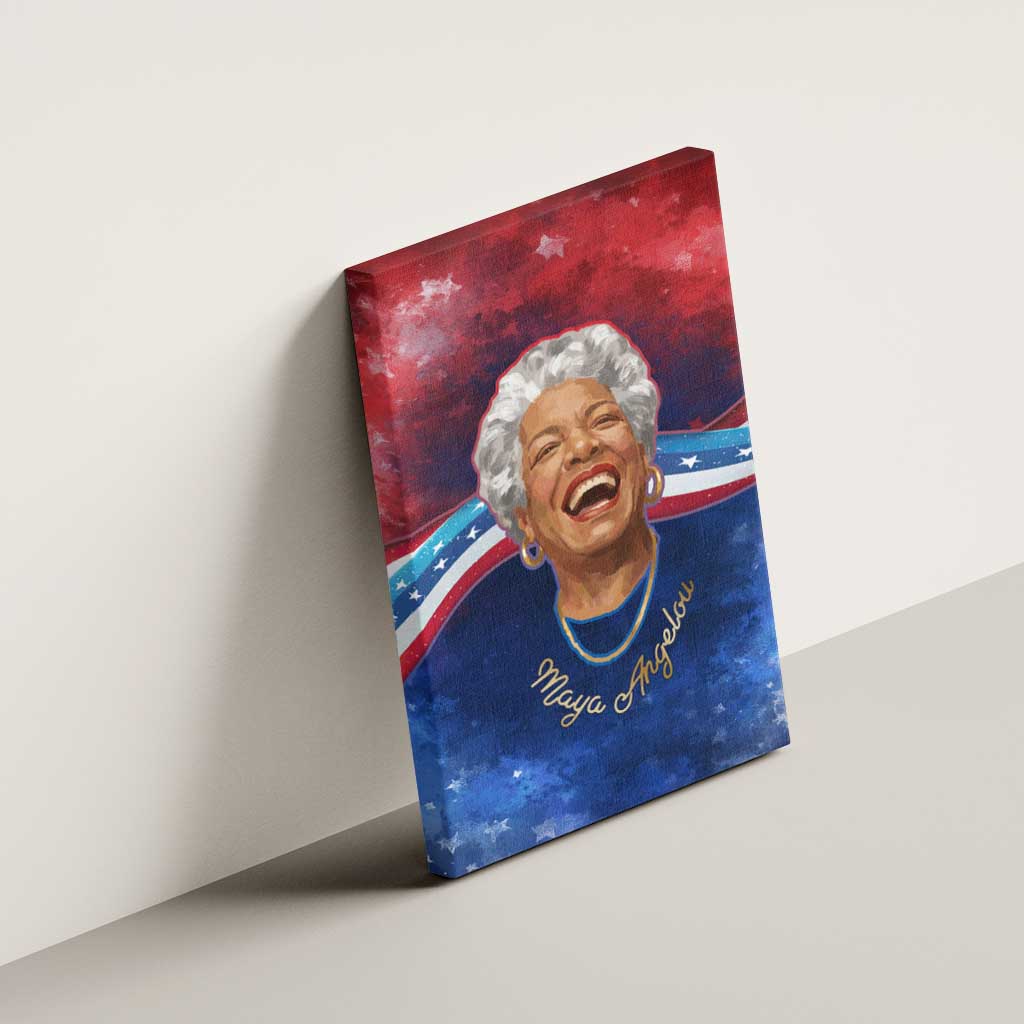 Maya Angelou Canvas Wall Art Inspirational Life Mission Quote Celebration of Joy Passion and Compassion - African Pride