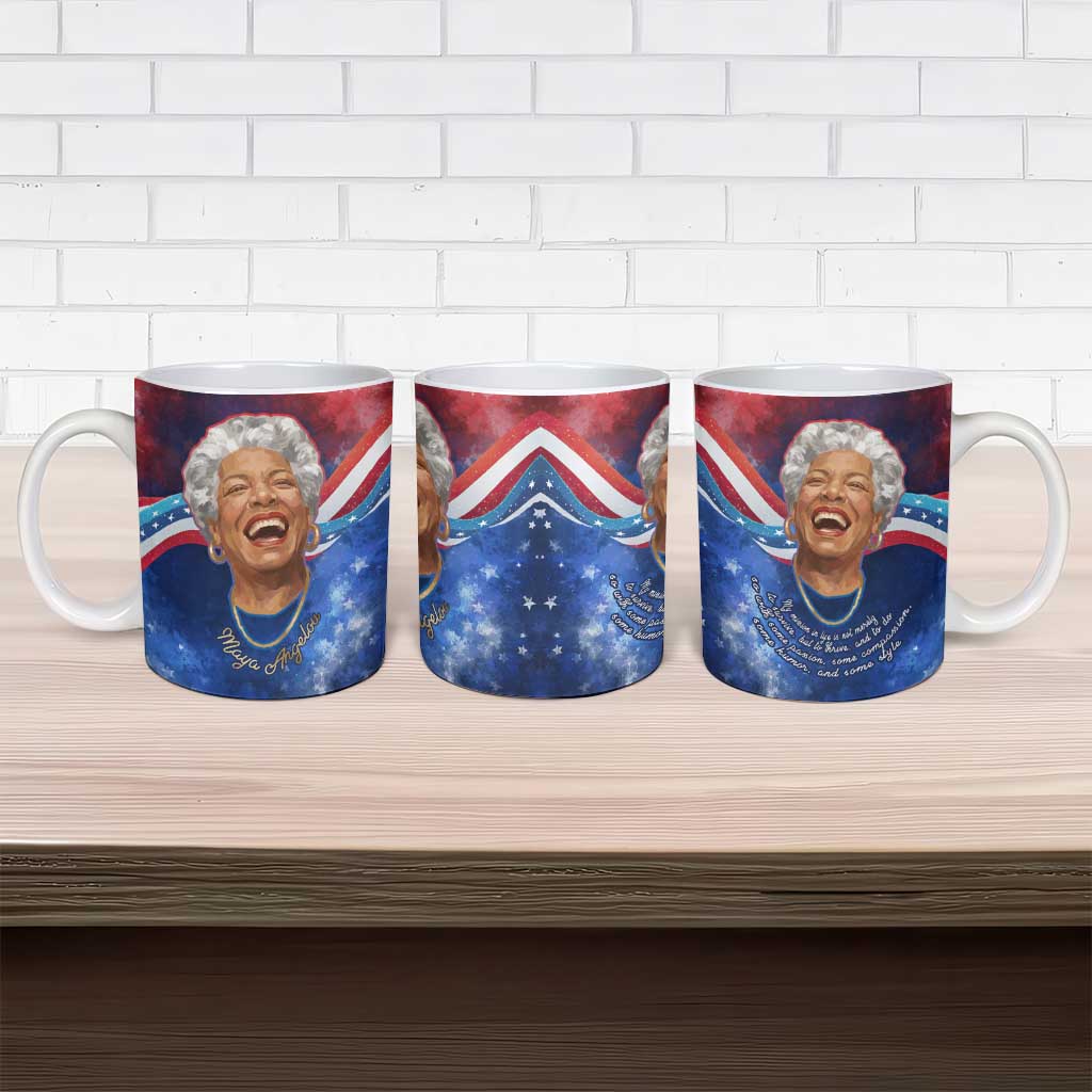Maya Angelou Ceramic Mug Inspirational Life Mission Quote Celebration of Joy Passion and Compassion - African Pride