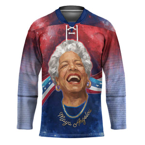 Maya Angelou Hockey Jersey Inspirational Life Mission Quote Celebration of Joy Passion and Compassion - African Pride