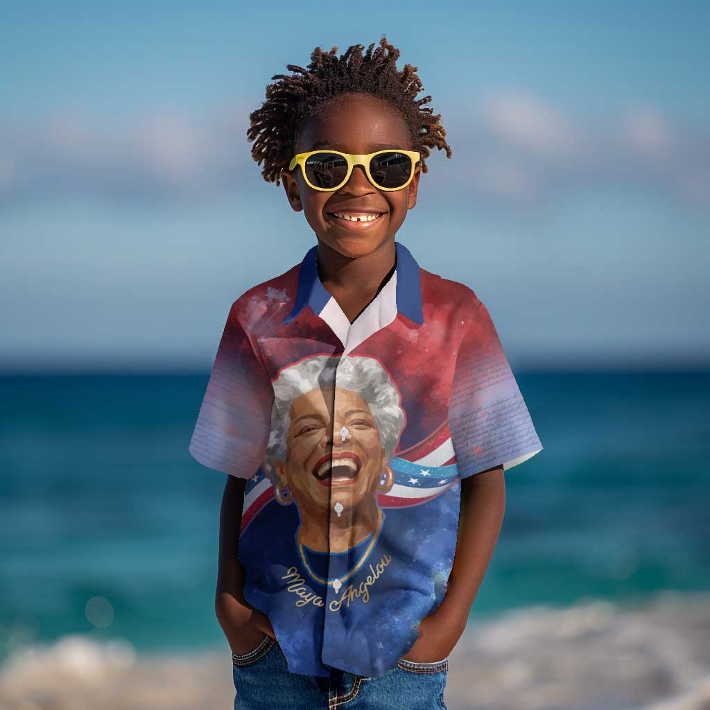 Maya Angelou Kid Hawaiian Shirt Inspirational Life Mission Quote Celebration of Joy Passion and Compassion - African Pride