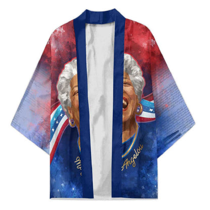Maya Angelou Kimono Inspirational Life Mission Quote Celebration of Joy Passion and Compassion - African Pride