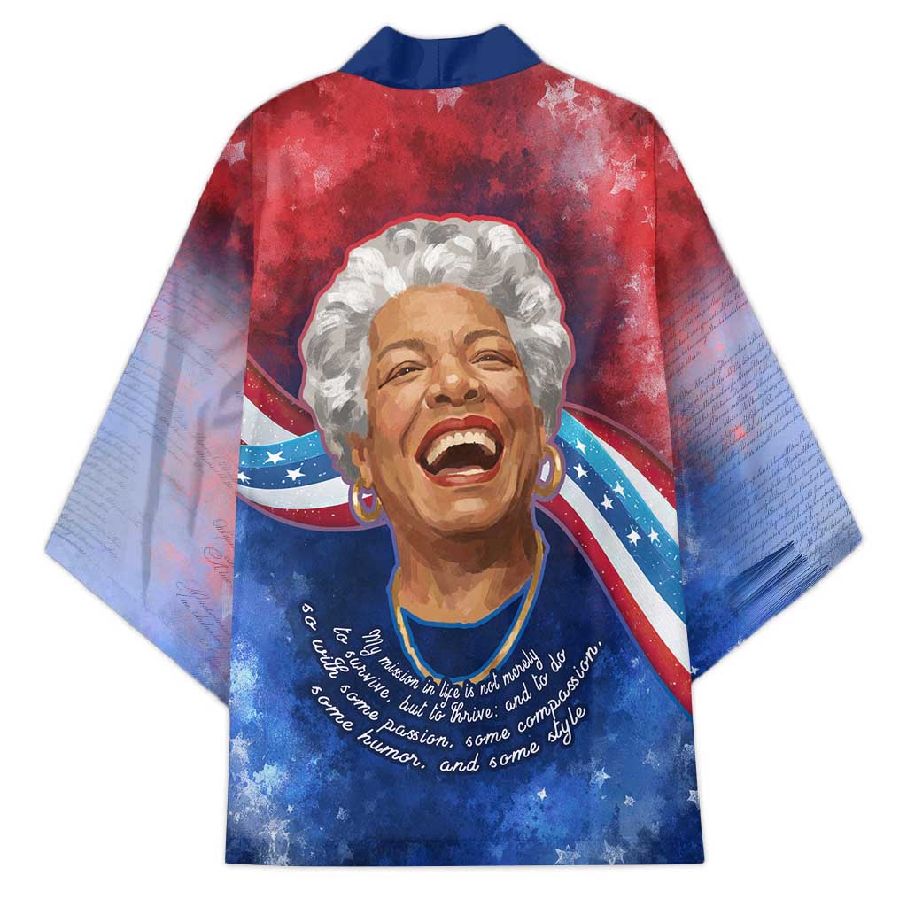 Maya Angelou Kimono Inspirational Life Mission Quote Celebration of Joy Passion and Compassion - African Pride
