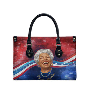 Maya Angelou Leather Bag Inspirational Life Mission Quote Celebration of Joy Passion and Compassion - African Pride