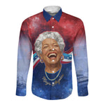 Maya Angelou Long Sleeve Button Shirt Inspirational Life Mission Quote Celebration of Joy Passion and Compassion - African Pride
