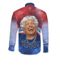 Maya Angelou Long Sleeve Button Shirt Inspirational Life Mission Quote Celebration of Joy Passion and Compassion - African Pride