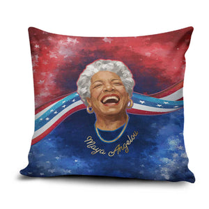 Maya Angelou Pillow Cover Inspirational Life Mission Quote Celebration of Joy Passion and Compassion - African Pride