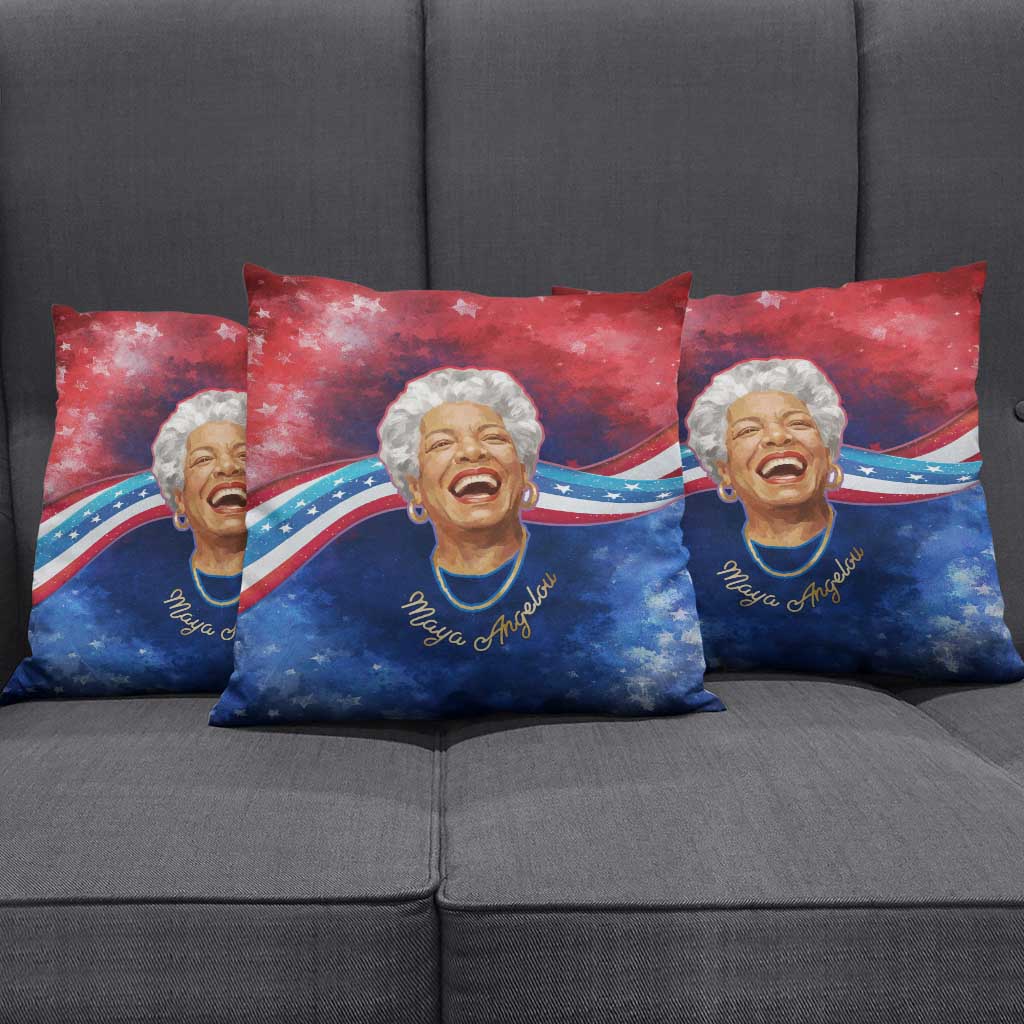 Maya Angelou Pillow Cover Inspirational Life Mission Quote Celebration of Joy Passion and Compassion - African Pride