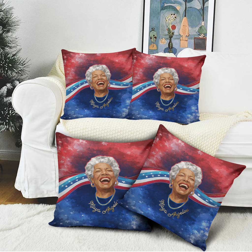 Maya Angelou Pillow Cover Inspirational Life Mission Quote Celebration of Joy Passion and Compassion - African Pride