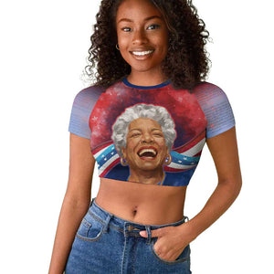 Maya Angelou Raglan Cropped T shirt Inspirational Life Mission Quote Celebration of Joy Passion and Compassion - African Pride
