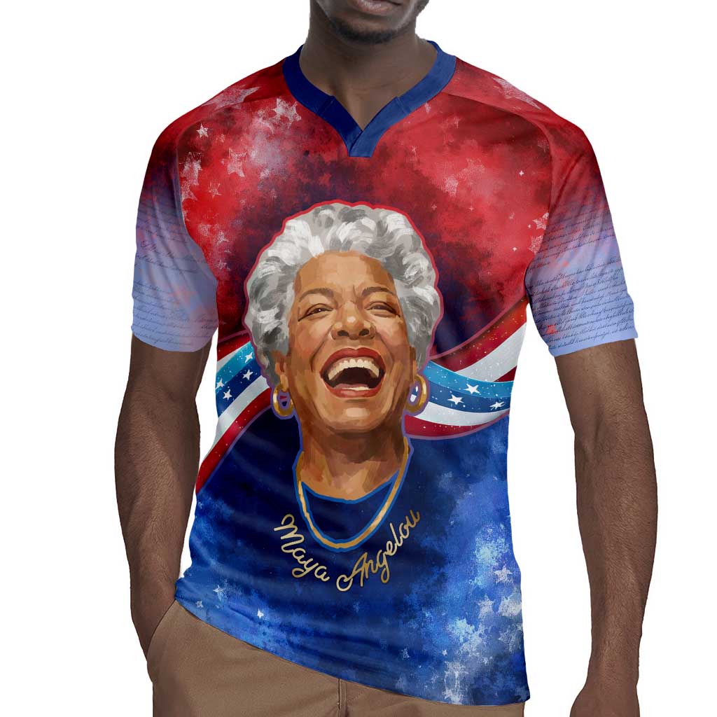 Maya Angelou Rugby Jersey Inspirational Life Mission Quote Celebration of Joy Passion and Compassion - African Pride