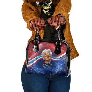 Maya Angelou Shoulder Handbag Inspirational Life Mission Quote Celebration of Joy Passion and Compassion - African Pride