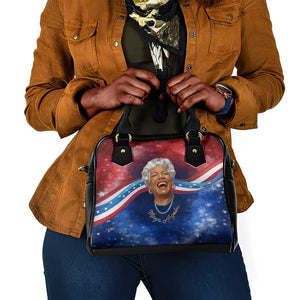 Maya Angelou Shoulder Handbag Inspirational Life Mission Quote Celebration of Joy Passion and Compassion - African Pride