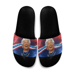 Maya Angelou Slide Sandals Inspirational Life Mission Quote Celebration of Joy Passion and Compassion - African Pride