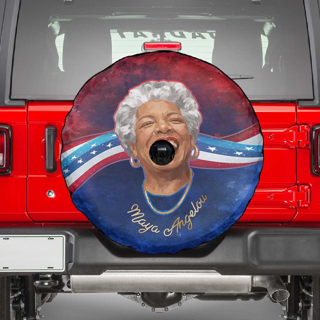 Maya Angelou Spare Tire Cover Inspirational Life Mission Quote Celebration of Joy Passion and Compassion - African Pride