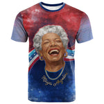 Maya Angelou T shirt Inspirational Life Mission Quote Celebration of Joy Passion and Compassion - African Pride