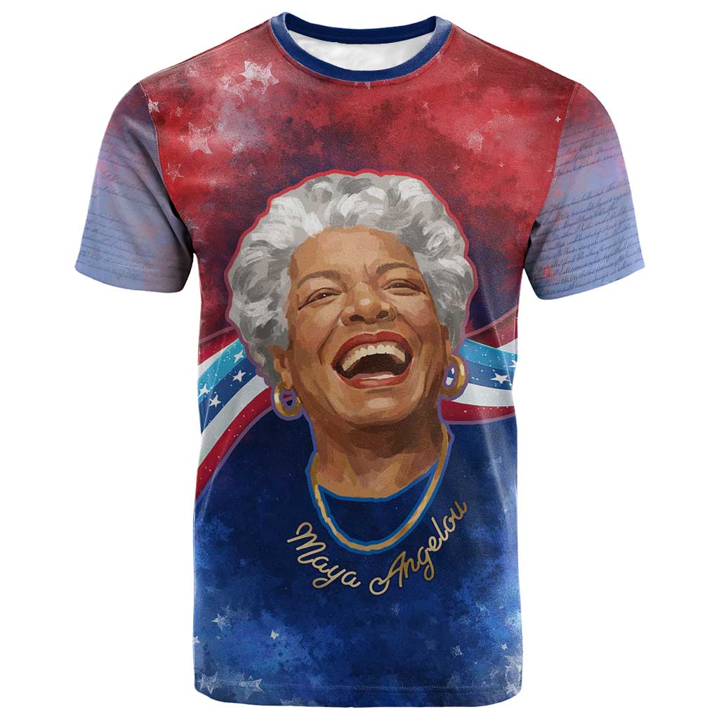 Maya Angelou T shirt Inspirational Life Mission Quote Celebration of Joy Passion and Compassion - African Pride
