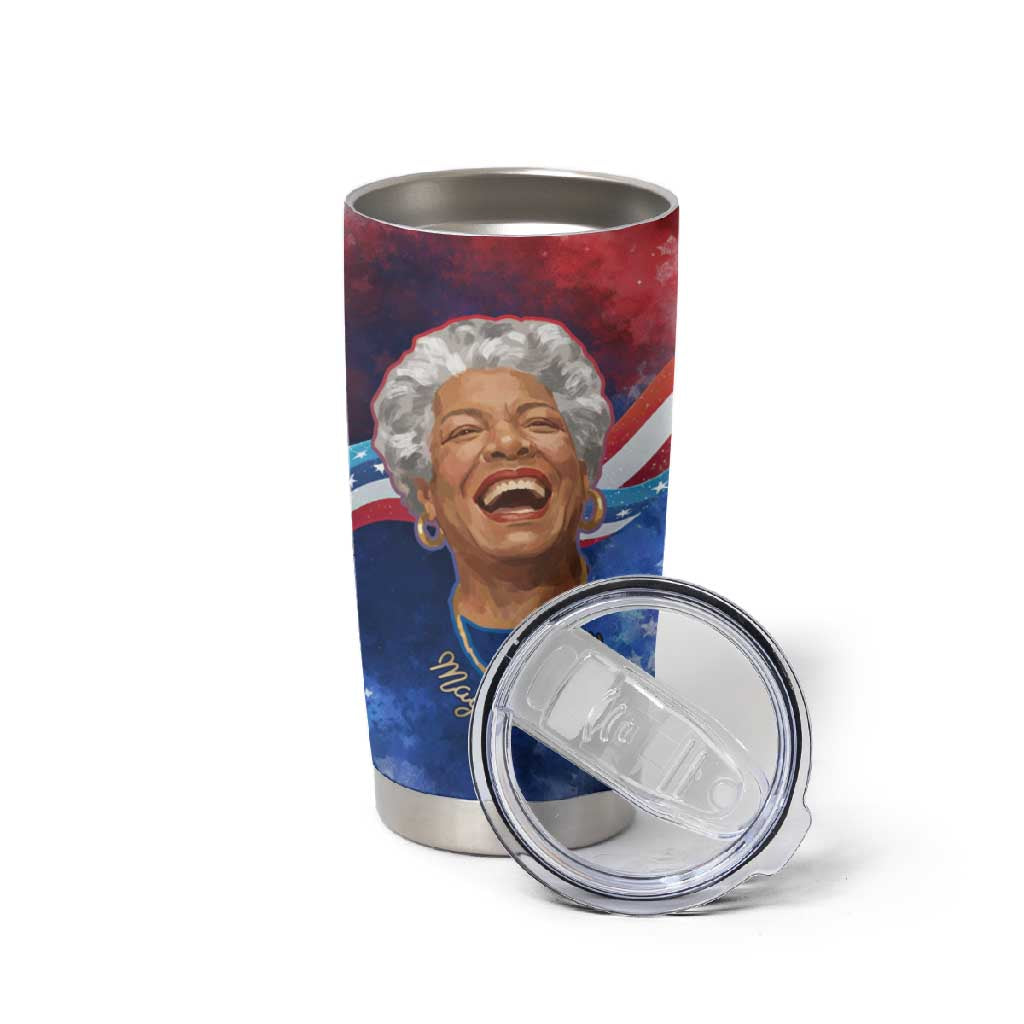 Maya Angelou Tumbler Cup Inspirational Life Mission Quote Celebration of Joy Passion and Compassion - African Pride