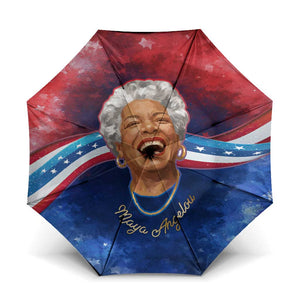Maya Angelou Umbrella Inspirational Life Mission Quote Celebration of Joy Passion and Compassion - African Pride