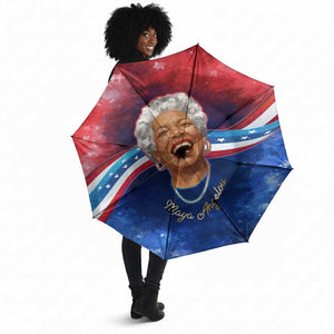 Maya Angelou Umbrella Inspirational Life Mission Quote Celebration of Joy Passion and Compassion - African Pride