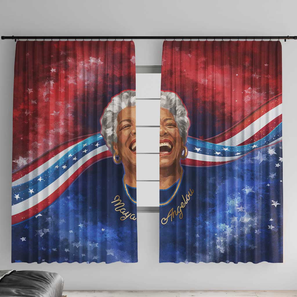 Maya Angelou Window Curtain Inspirational Life Mission Quote Celebration of Joy Passion and Compassion - African Pride