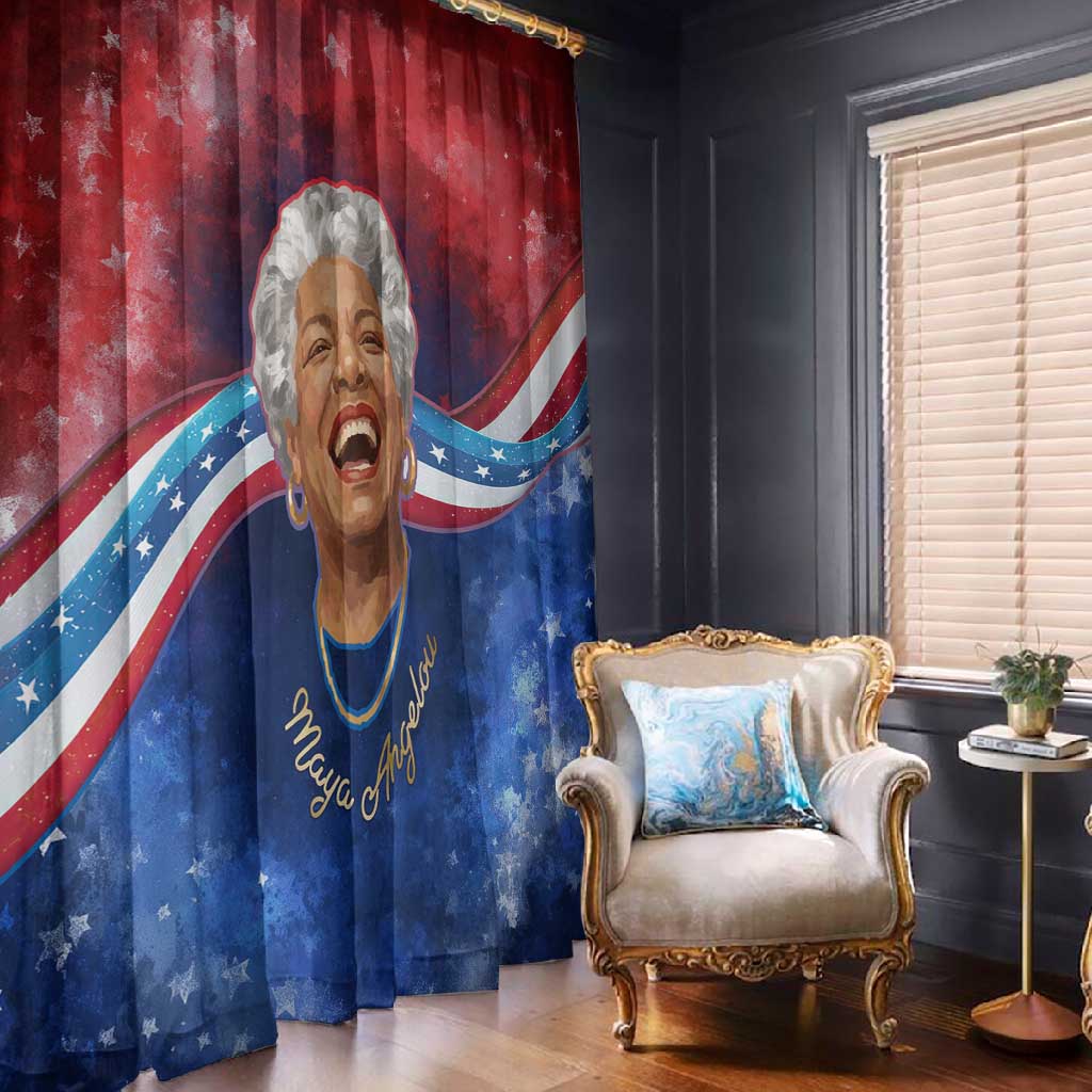 Maya Angelou Window Curtain Inspirational Life Mission Quote Celebration of Joy Passion and Compassion - African Pride