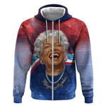 Maya Angelou Zip Hoodie Inspirational Life Mission Quote Celebration of Joy Passion and Compassion - African Pride