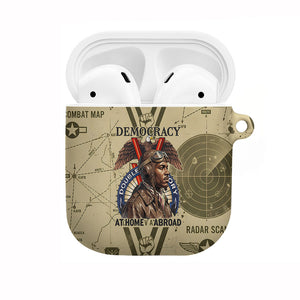 Double V Campaign Tuskegee Airmen AirPods Case Vintage Military Aviation P-51 Mustang World War II Art