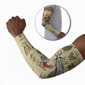 Double V Campaign Tuskegee Airmen Arm Sleeves Vintage Military Aviation P-51 Mustang World War II Art