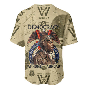 Double V Campaign Tuskegee Airmen Baseball Jersey Vintage Military Aviation P-51 Mustang World War II Art