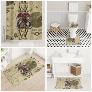 Double V Campaign Tuskegee Airmen Bathroom Set Vintage Military Aviation P-51 Mustang World War II Art