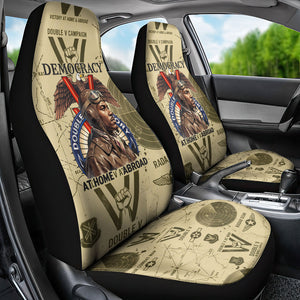 Double V Campaign Tuskegee Airmen Car Seat Cover Vintage Military Aviation P-51 Mustang World War II Art